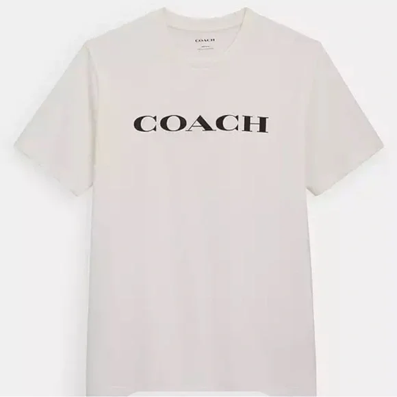 Coach White Tee with Black Logo M - Picture 2 of 5